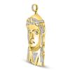 Image 2 : Mens Diamond Jesus Face Charm Pendant 1/2 Cttw 10kt Yellow Gold