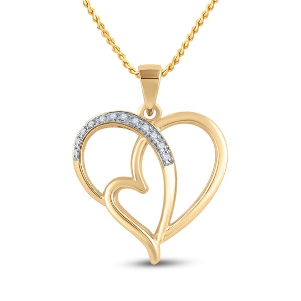 Diamond Heart Pendant 1/20 Cttw Sterling Silver