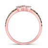 Image 4 : Brown Diamond Heart Ring 1/3 Cttw 10kt Rose Gold
