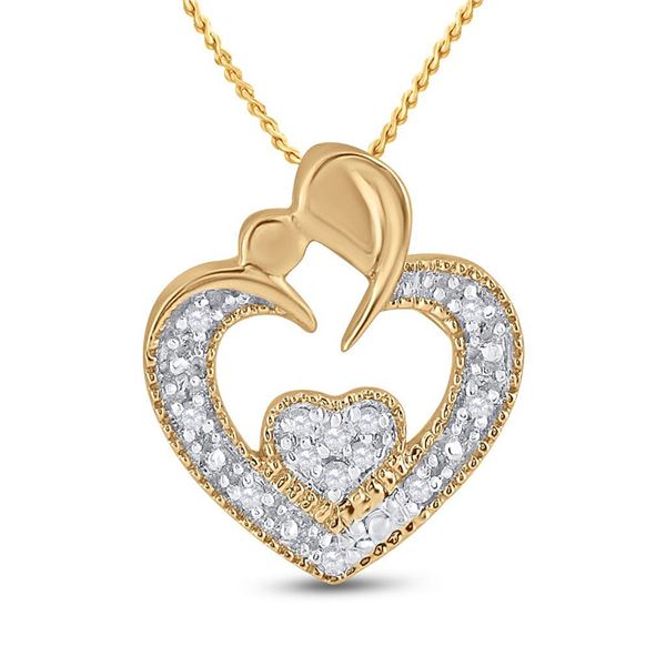 Diamond Heart Pendant .03 Cttw 10kt Yellow Gold