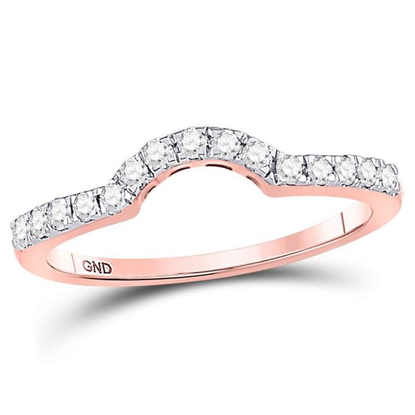 Diamond Contoured Wedding Enhancer Band Ring 1/4 Cttw 14kt Rose Gold