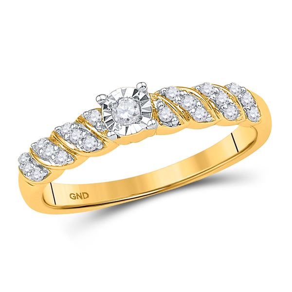 Diamond Solitaire Promise Ring 1/5 Cttw 10kt Yellow Gold