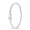 Image 4 : Diamond Stackable Bangle Bracelet 1/8 Cttw 10kt White Gold