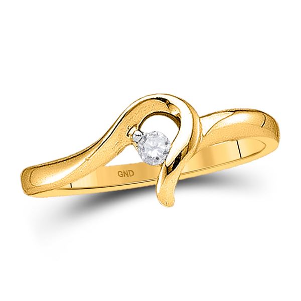 Diamond Solitaire Promise Ring 1/20 Cttw 10kt Yellow Gold
