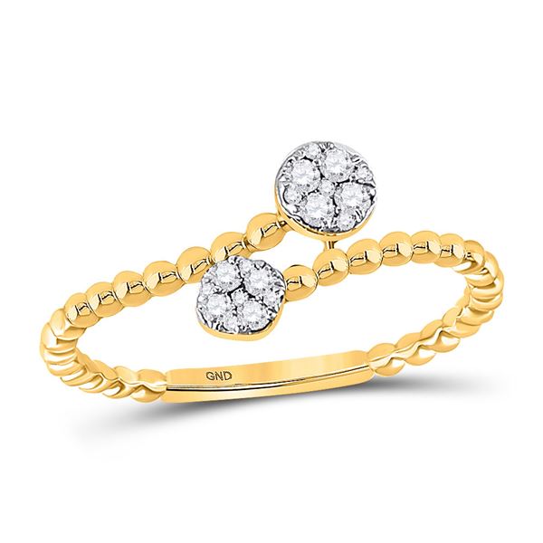 Diamond Bypass Stackable Band Ring 1/8 Cttw 10kt Yellow Gold