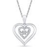 Image 1 : Diamond Moving Heart Pendant .03 Cttw Sterling Silver