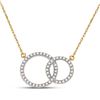 Image 1 : Diamond Double Circle Necklace 1/6 Cttw 10kt Yellow Gold