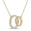 Image 2 : Diamond Double Circle Necklace 1/6 Cttw 10kt Yellow Gold