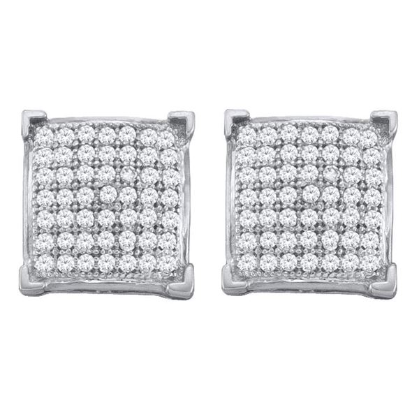 Diamond Square Earrings 1/3 Cttw 10kt White Gold