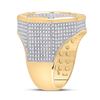 Image 3 : Mens Diamond Octagon Cluster Ring 2-3/4 Cttw 14kt Yellow Gold