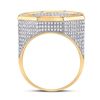 Image 4 : Mens Diamond Octagon Cluster Ring 2-3/4 Cttw 14kt Yellow Gold