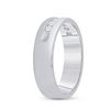 Image 4 : Mens Diamond Wedding Single Row Band Ring 1/2 Cttw 14kt White Gold