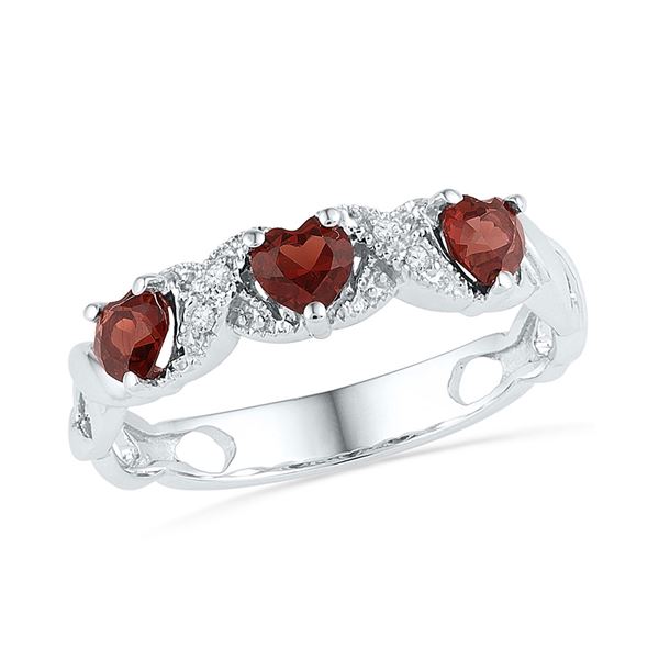 Heart Lab-Created Ruby Heart Ring 3/4 Cttw Sterling Silver