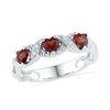 Image 1 : Heart Lab-Created Ruby Heart Ring 3/4 Cttw Sterling Silver