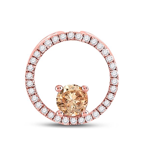 Morganite Diamond Circle Pendant 1/3 Cttw 10kt Rose Gold
