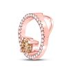 Image 2 : Morganite Diamond Circle Pendant 1/3 Cttw 10kt Rose Gold