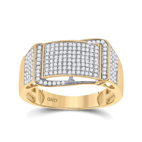 Mens Diamond Fashion Ring 1/2 Cttw 10kt Yellow Gold