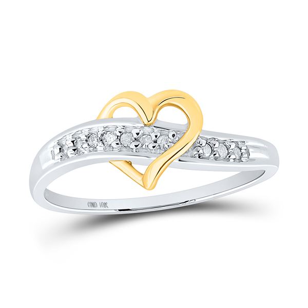 Diamond Heart Ring 1/20 Cttw 10kt White Gold