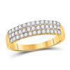 Image 1 : Diamond Triple Row Band Ring 1/2 Cttw 14kt Yellow Gold