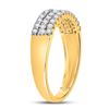 Image 4 : Diamond Triple Row Band Ring 1/2 Cttw 14kt Yellow Gold