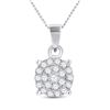 Image 1 : Diamond Cluster Pendant 1/4 Cttw 10kt White Gold