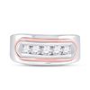 Image 2 : Mens Diamond Faceted Single Row Band Ring 3/4 Cttw 14kt Two-tone Gold