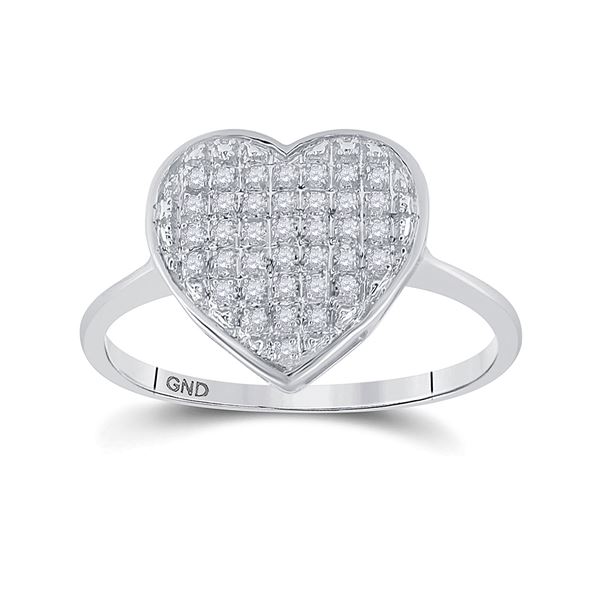 Diamond Heart Ring 1/10 Cttw Sterling Silver