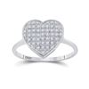 Image 1 : Diamond Heart Ring 1/10 Cttw Sterling Silver