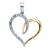 Image 1 : Diamond Two-tone Heart Pendant 1/20 Cttw Sterling Silver