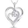Image 1 : Diamond Heart Moving Twinkle Pendant .03 Cttw Sterling Silver