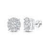 Image 1 : Princess Diamond Cluster Earrings 2 Cttw 14kt White Gold