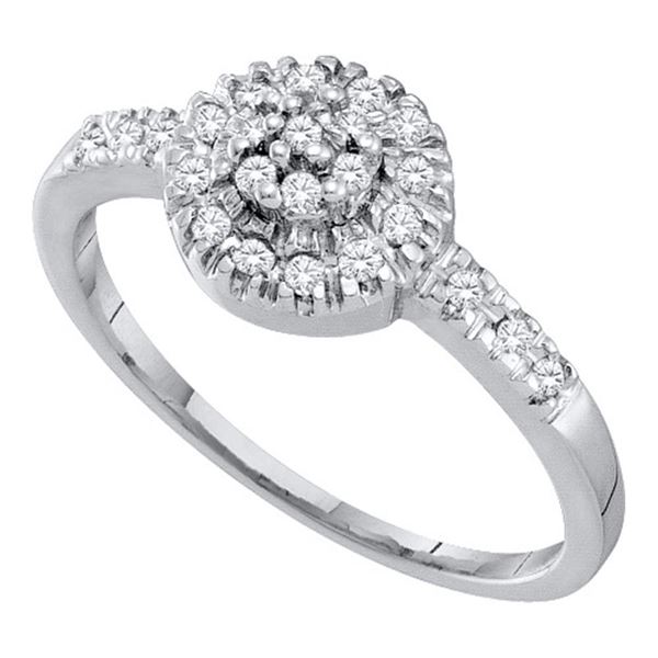 Diamond Cluster Ring 1/5 Cttw 10kt White Gold