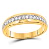 Image 3 : His Hers Diamond Square Matching Wedding Set 1-1/5 Cttw 14kt Yellow Gold