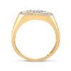 Image 3 : Mens Diamond Square Cluster Textured Ring 3/4 Cttw 10kt Yellow Gold