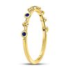 Image 3 : Blue Sapphire Dot Flower Stackable Band Ring 1/12 Cttw 10kt Yellow Gold