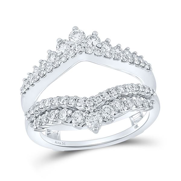 Diamond Solitaire Enhancer Wedding Band 1 Cttw 14kt White Gold