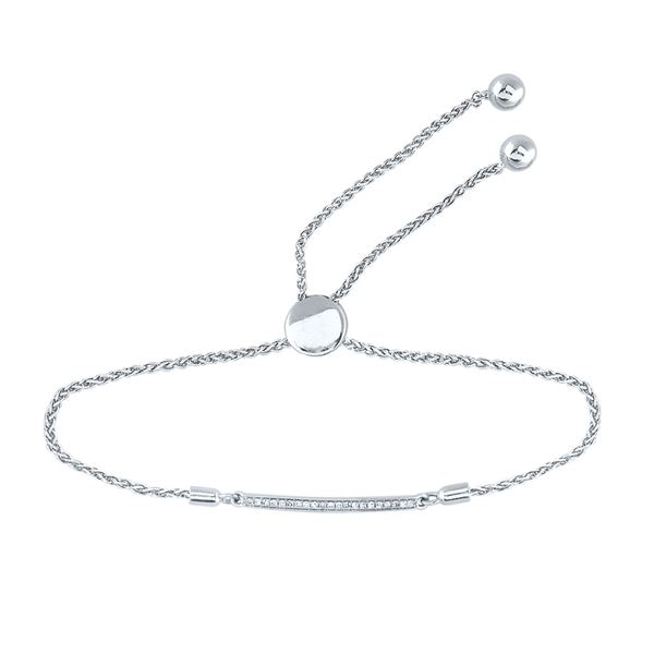 Diamond Bolo Bar Bracelet 1/10 Cttw Sterling Silver