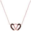 Image 1 : Red Color Enhanced Diamond Heart Necklace Pendant 1/10 Cttw 10kt Rose Gold