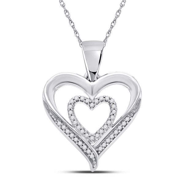 Diamond Heart Pendant 1/10 Cttw Sterling Silver