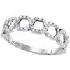 Image 1 : Diamond Polygon Woven Band Ring 1/4 Cttw 10kt White Gold