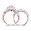 Image 3 : Princess Diamond Bridal Wedding Ring Band Set 1-1/3 Cttw 14kt Two-tone Gold