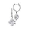 Image 1 : Princess Diamond Dangle Earrings 1 Cttw 14kt White Gold