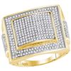 Image 1 : Mens Diamond Square Cluster Ring 1 Cttw 10kt Yellow Gold