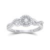 Image 1 : Diamond Halo Promise Ring 1/5 Cttw Sterling Silver