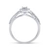 Image 3 : Diamond Halo Promise Ring 1/5 Cttw Sterling Silver