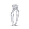 Image 4 : Diamond Halo Promise Ring 1/5 Cttw Sterling Silver