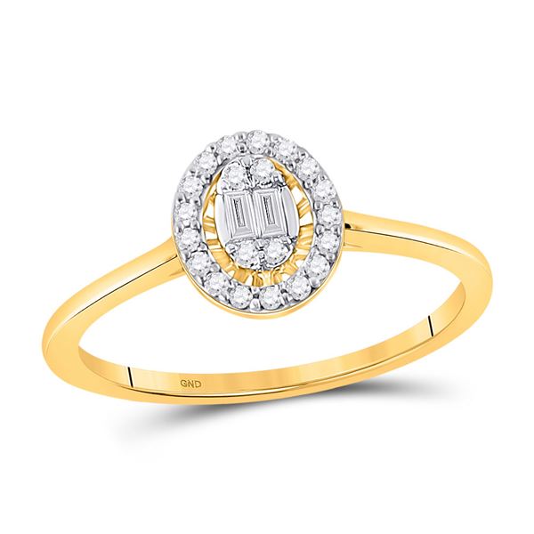 Diamond Oval Ring 1/6 Cttw 14kt Yellow Gold