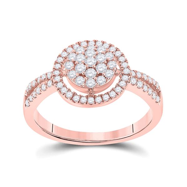 Diamond Circle Cluster Ring 1/2 Cttw 10kt Rose Gold