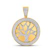 Image 1 : Mens Diamond Tree of Life Charm Pendant 7/8 Cttw 10kt Yellow Gold