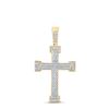 Image 1 : Mens Diamond Roman Cross Religious Charm Pendant 1/5 Cttw 10kt Yellow Gold